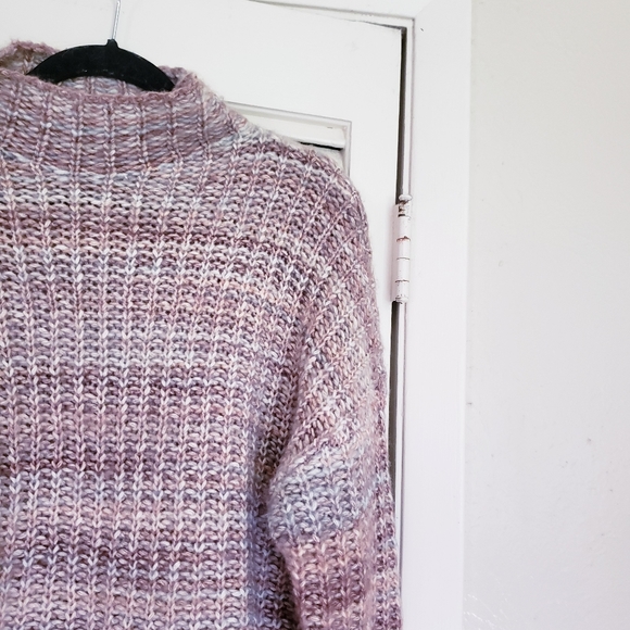 marled brown tan knit gradient crew sweater XS - Picture 4 of 9